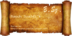 Basch Szalók névjegykártya